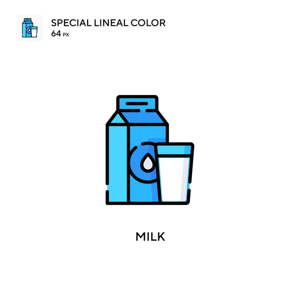 Leche Icono Vector Simple Pictograma Moderno Color Perfecto Trazo Editable — Vector de stock