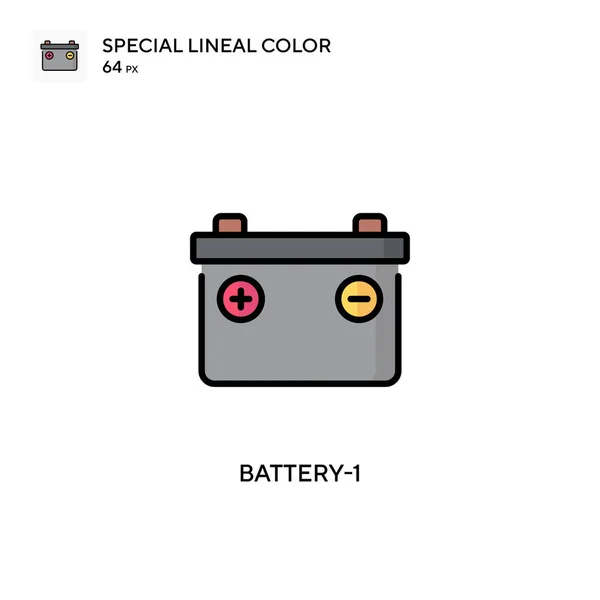 Battery Icono Vector Simple Pictograma Moderno Color Perfecto Trazo Editable — Vector de stock