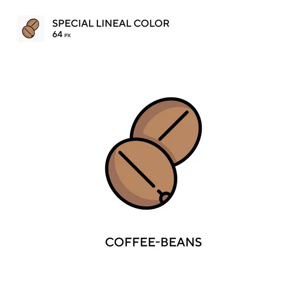 Coffee Beans Simple Vector Icon Perfect Color Modern Pictogram Editable — Stock Vector