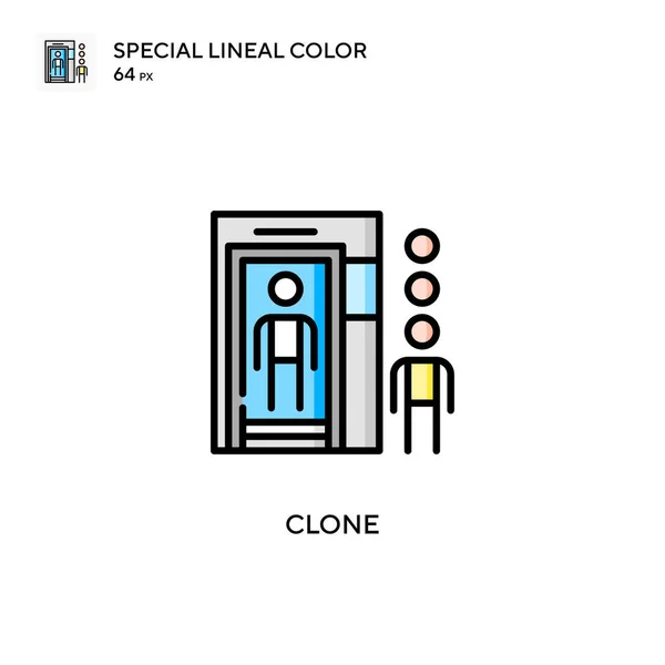 Clon Icono Vector Simple Pictograma Moderno Color Perfecto Trazo Editable — Vector de stock