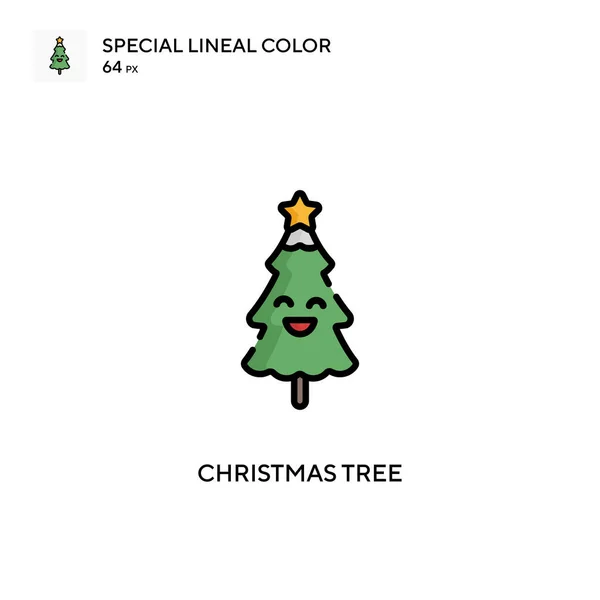 圣诞树简单的矢量图标 关于可编辑笔画的完美色彩现代象形文字 — 图库矢量图片