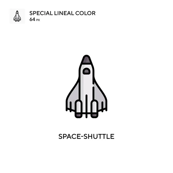 Space Shuttle Icono Vector Simple Pictograma Moderno Color Perfecto Trazo — Vector de stock
