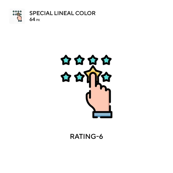 Rating 6简单向量图标 关于可编辑笔画的完美色彩现代象形文字 — 图库矢量图片