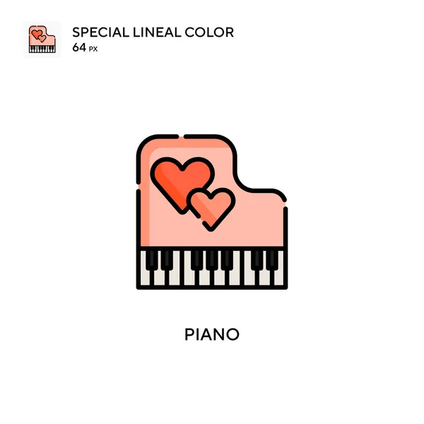 钢琴简单矢量图标 关于可编辑笔画的完美色彩现代象形文字 — 图库矢量图片
