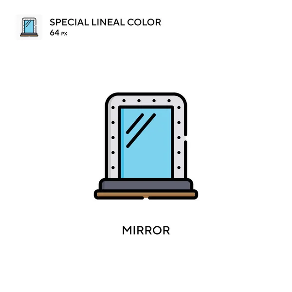 Miroir Icône Vectorielle Simple Pictogramme Moderne Couleur Parfaite Sur Coup — Image vectorielle