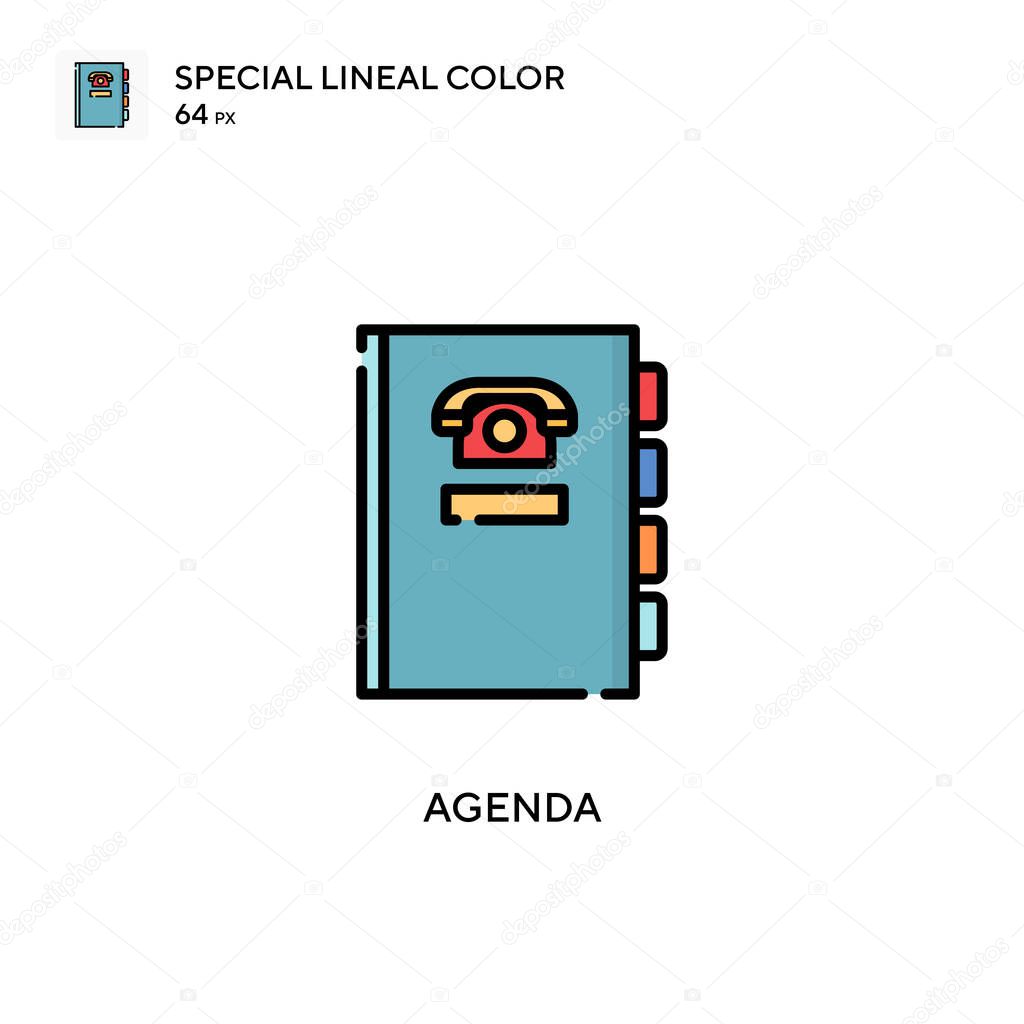 Agenda Simple vector icon. Perfect color modern pictogram on editable stroke.