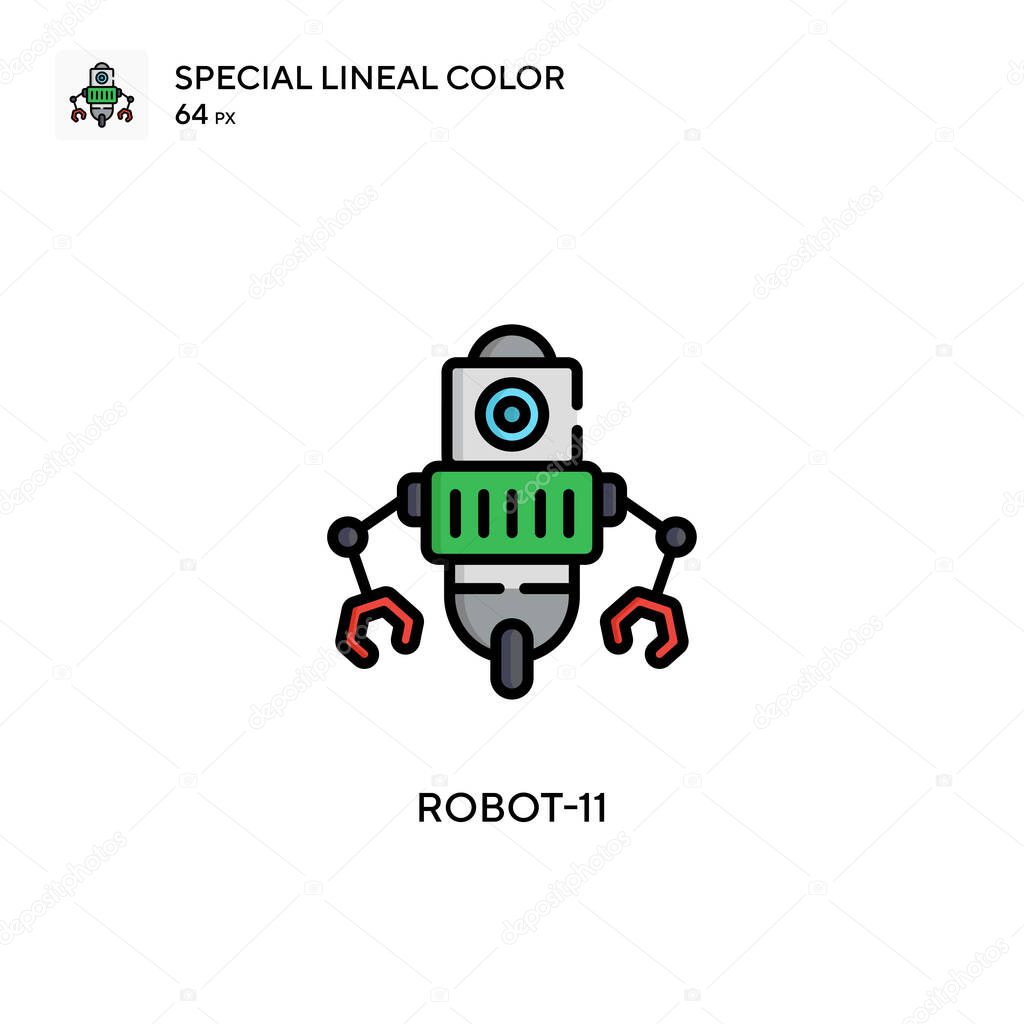 Robot-11 Simple vector icon. Perfect color modern pictogram on editable stroke.
