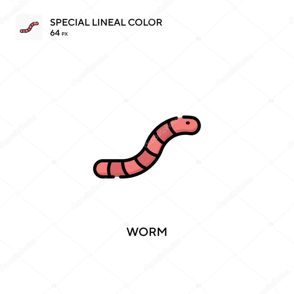 Worm Simple vector icon. Perfect color modern pictogram on editable stroke.