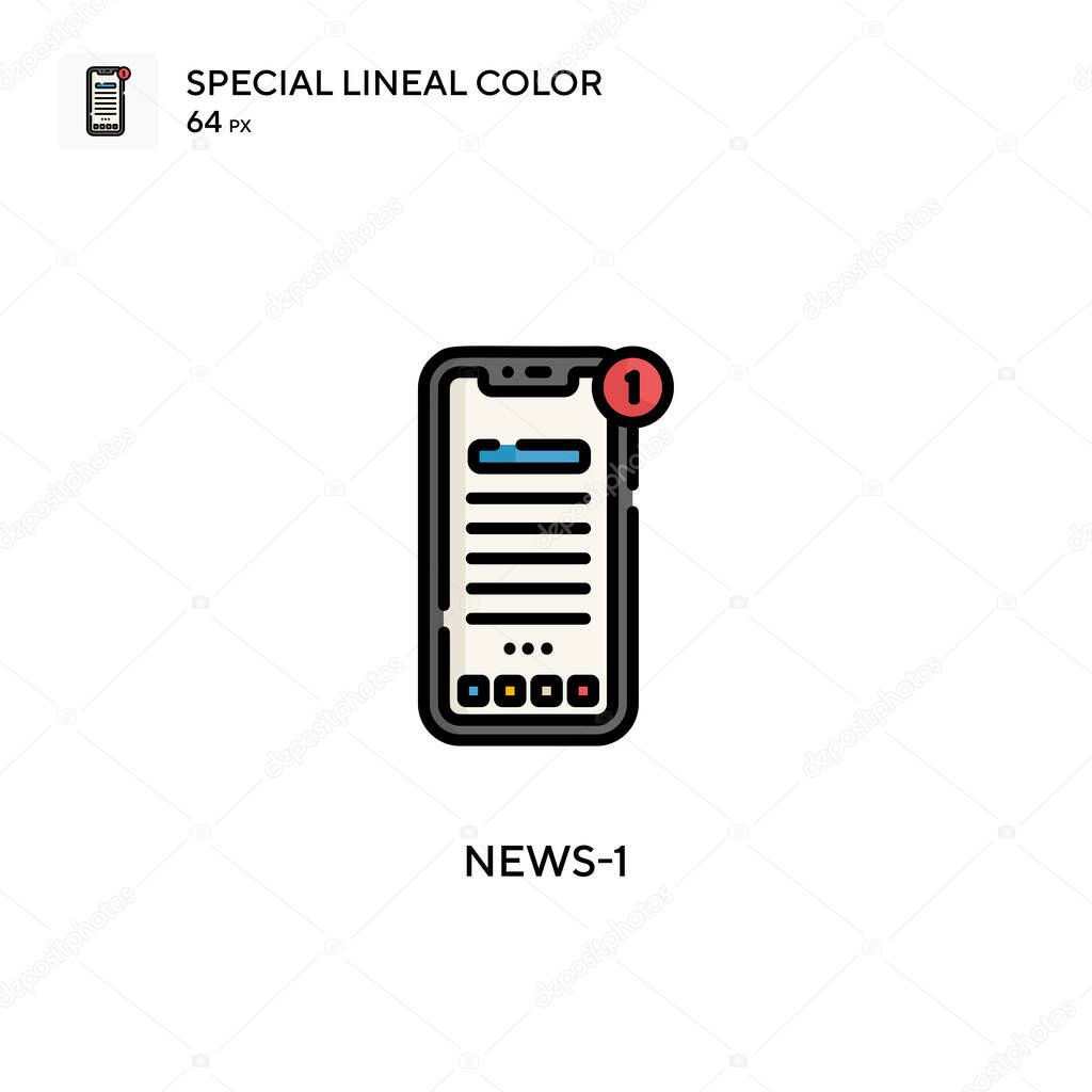 News-1 Simple vector icon. Perfect color modern pictogram on editable stroke.