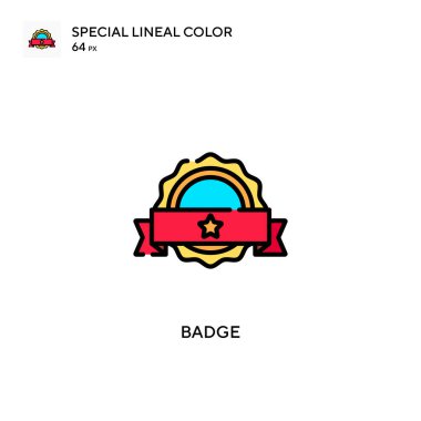 Rozet Basit vektör simgesi. Düzenlenebilir vuruş üzerine mükemmel renk modern pictogram.
