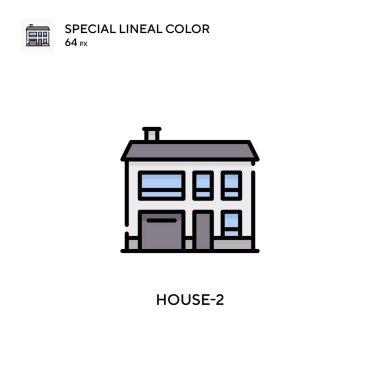 House-2 basit vektör simgesi. Düzenlenebilir vuruş üzerine mükemmel renk modern pictogram.