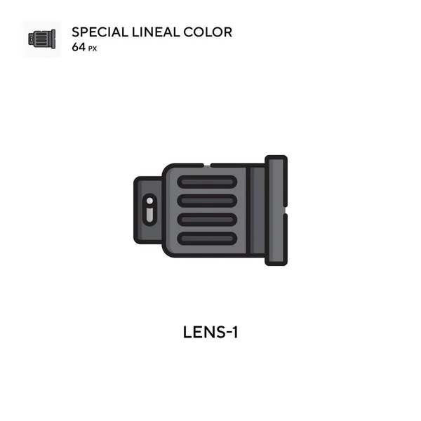 Lens Simple Vector Icon Perfect Color Modern Pictogram Editable Stroke — Stock Vector