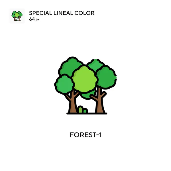 Forest Icono Vector Simple Pictograma Moderno Color Perfecto Trazo Editable — Archivo Imágenes Vectoriales