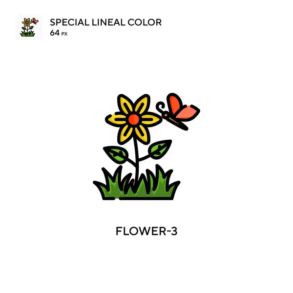 Flower Ícone Vetorial Simples Pictograma Moderno Cor Perfeita Curso Editável — Vetor de Stock