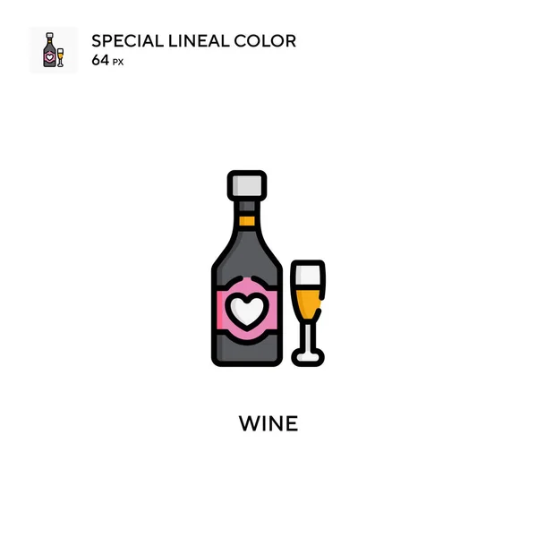 Vino Icono Vector Simple Pictograma Moderno Color Perfecto Trazo Editable — Vector de stock