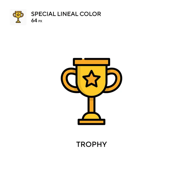 Trofej Jednoduchá Vektorová Ikona Perfektní Barva Moderní Piktogram Upravitelný Tah — Stockový vektor