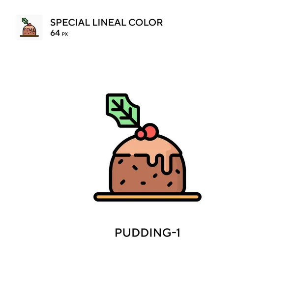 Pudding 1简单向量图标 关于可编辑笔画的完美色彩现代象形文字 — 图库矢量图片