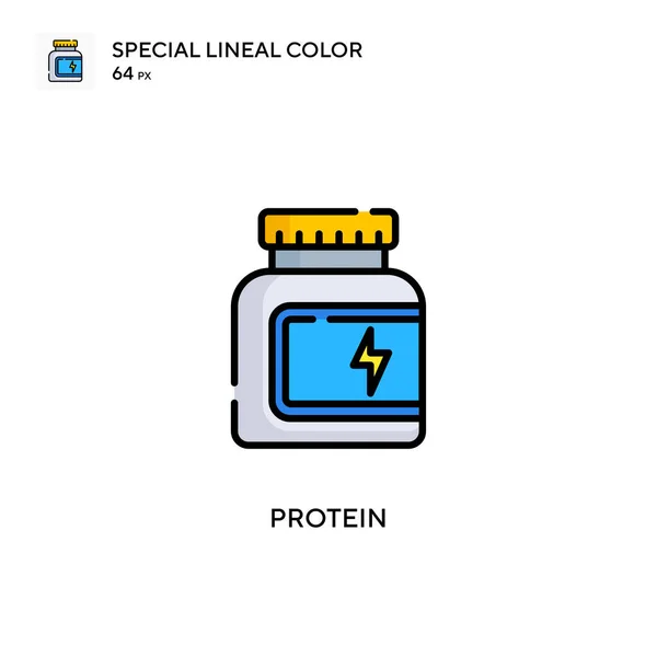 Proteína Icono Vector Simple Pictograma Moderno Color Perfecto Trazo Editable — Archivo Imágenes Vectoriales