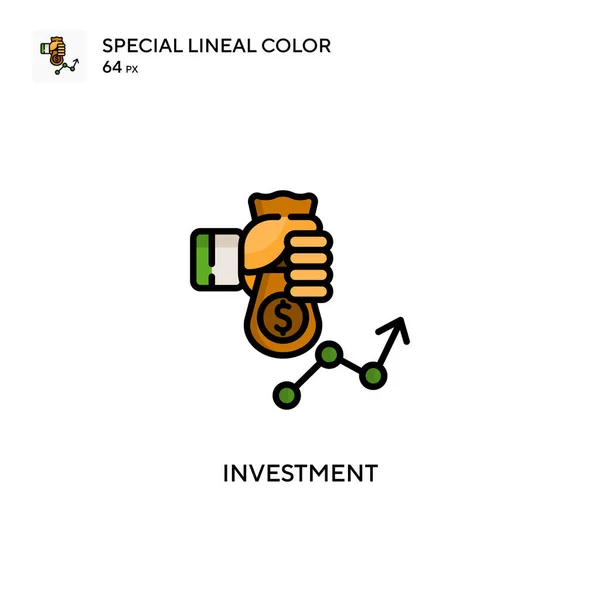Investimento Ícone Vetorial Simples Pictograma Moderno Cor Perfeita Curso Editável — Vetor de Stock