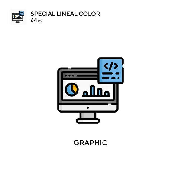 Gráfico Ícone Vetorial Simples Pictograma Moderno Cor Perfeita Curso Editável — Vetor de Stock