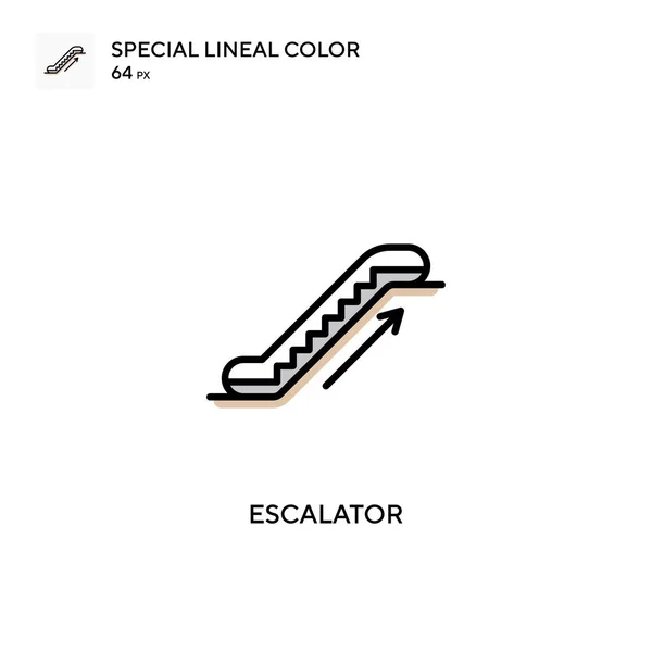 Escalator Egyszerű Vektor Ikon Tökéletes Szín Modern Piktogram Szerkeszthető Stroke — Stock Vector