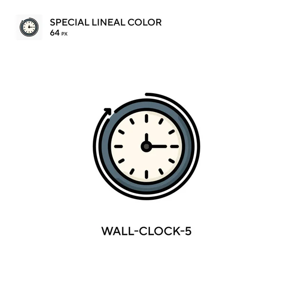 Wall Clock 5简单向量图标 关于可编辑笔画的完美色彩现代象形文字 — 图库矢量图片