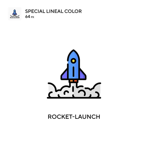 Raketenstart Einfaches Vektorsymbol Perfekte Farbe Modernes Piktogramm Auf Editierbarem Strich — Stockvektor