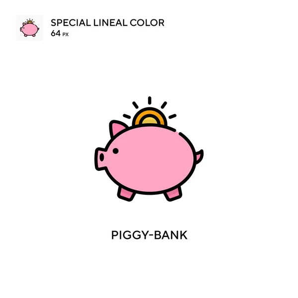 Piggy Bank Simple Vector Icon Perfect Color Modern Pictogram Editable — Stock Vector