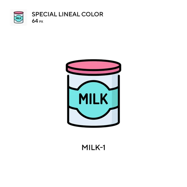 Milk Icono Vector Simple Pictograma Moderno Color Perfecto Trazo Editable — Vector de stock