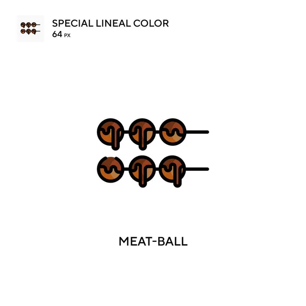 Meat Ball Prosta Ikona Wektora Idealny Kolor Nowoczesny Piktogram Skoku — Wektor stockowy
