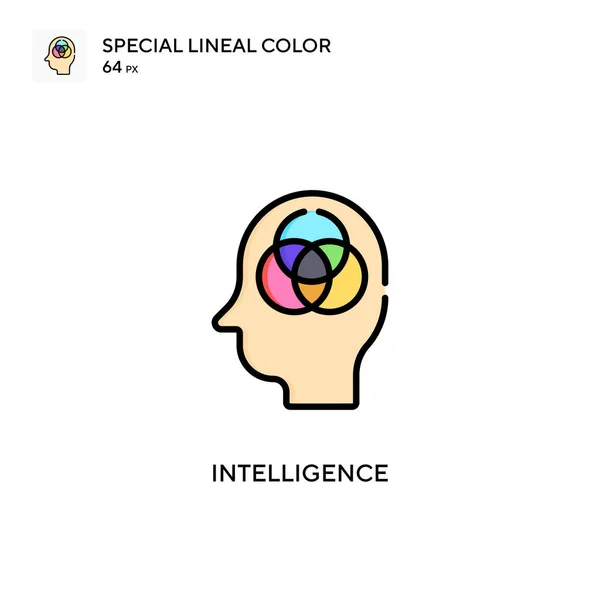 Inteligencia Icono Vector Simple Pictograma Moderno Color Perfecto Trazo Editable — Vector de stock