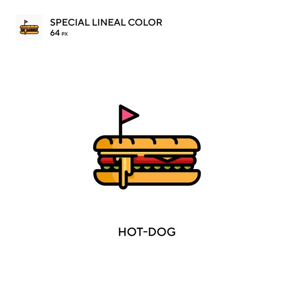 Hot Dog Ícone Vetorial Simples Pictograma Moderno Cor Perfeita Curso — Vetor de Stock