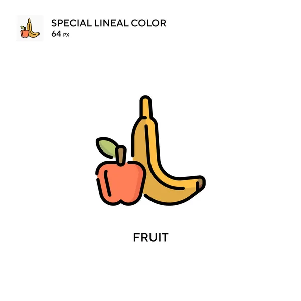 Fruta Icono Vector Simple Pictograma Moderno Color Perfecto Trazo Editable — Vector de stock