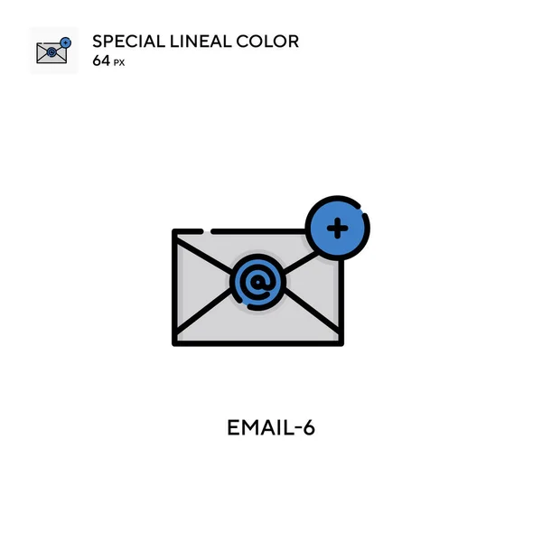 Email 6简单向量图标 关于可编辑笔画的完美色彩现代象形文字 — 图库矢量图片