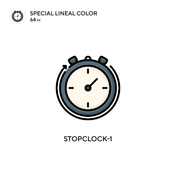 Stopclock Egyszerű Vektor Ikon Tökéletes Szín Modern Piktogram Szerkeszthető Stroke — Stock Vector
