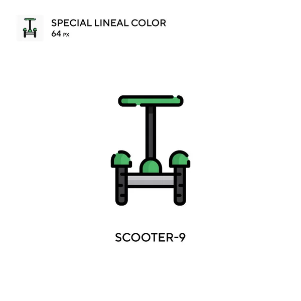Scooter 9简单向量图标 关于可编辑笔画的完美色彩现代象形文字 — 图库矢量图片