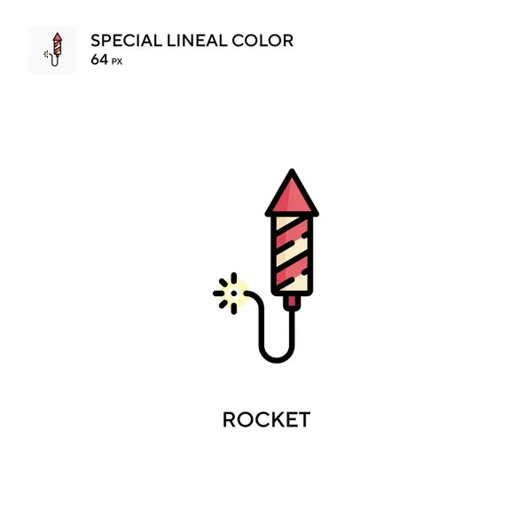 Ikona Jednoduchého Vektoru Rakety Perfektní Barva Moderní Piktogram Upravitelný Tah — Stockový vektor