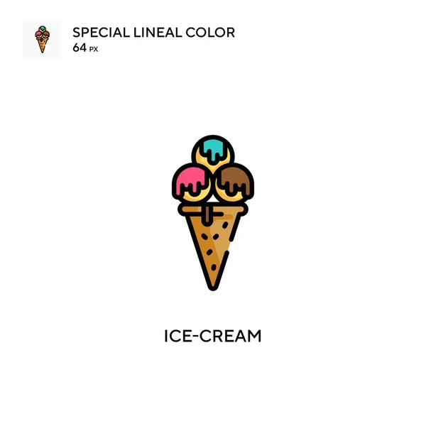 冰淇淋简单的矢量图标 关于可编辑笔画的完美色彩现代象形文字 — 图库矢量图片