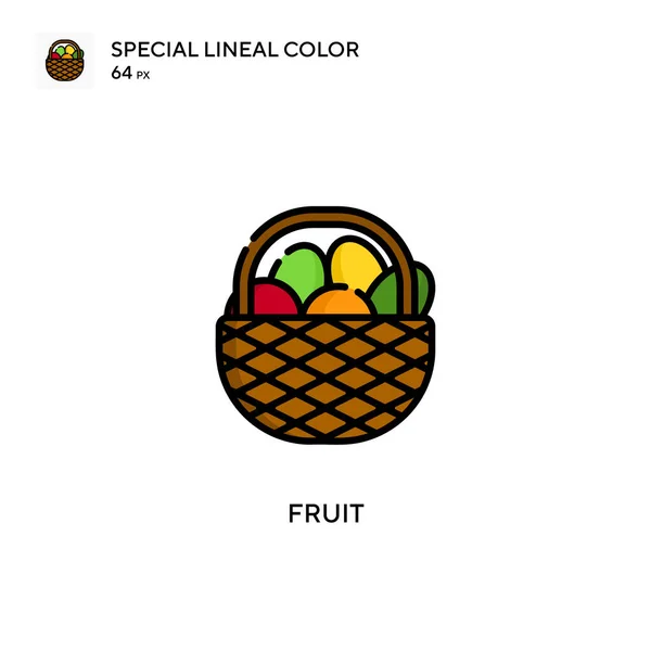 Fruta Icono Vector Simple Pictograma Moderno Color Perfecto Trazo Editable — Vector de stock