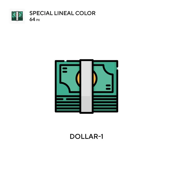 Dollar Enkel Vektorikon Perfekt Färg Moderna Piktogram Redigerbar Stroke — Stock vektor