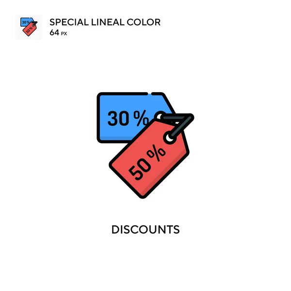 Discounts Simple Vector Icon Perfect Color Modern Pictogram Editable Stroke — Stock Vector