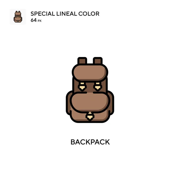 Mochila Icono Vector Simple Pictograma Moderno Color Perfecto Trazo Editable — Archivo Imágenes Vectoriales