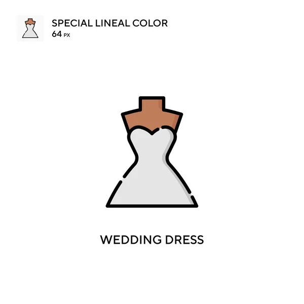 Vestido Novia Icono Vector Simple Pictograma Moderno Color Perfecto Trazo — Vector de stock