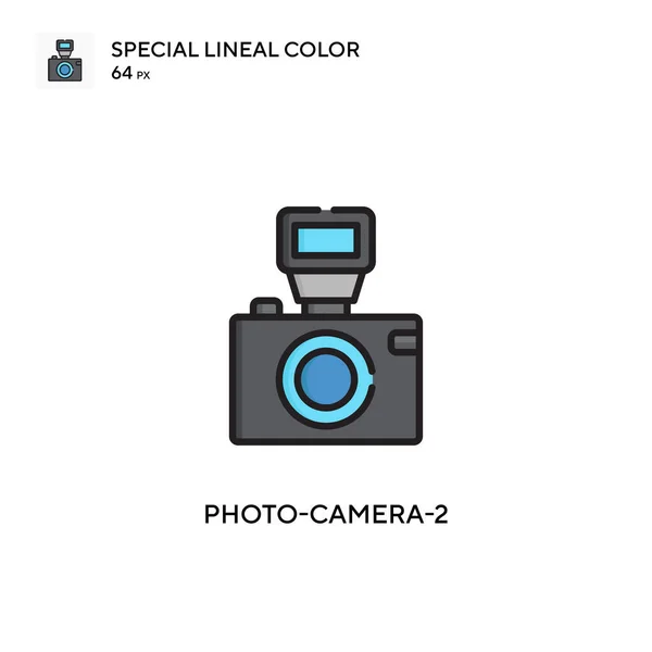 Photo Camera Icono Vector Simple Pictograma Moderno Color Perfecto Trazo — Vector de stock