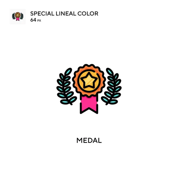 Medalla Icono Vector Simple Pictograma Moderno Color Perfecto Trazo Editable — Vector de stock