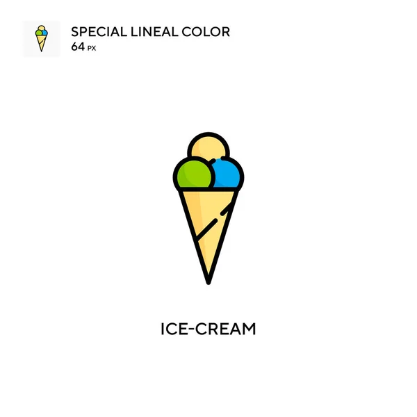 Παγωτό Απλό Διανυσματικό Εικονίδιο Τέλειο Χρώμα Σύγχρονο Εικονόγραμμα Επεξεργάσιμο Εγκεφαλικό — Διανυσματικό Αρχείο
