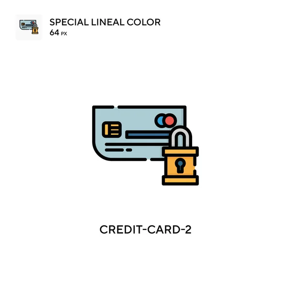 Credit Card Icono Vector Simple Pictograma Moderno Color Perfecto Trazo — Vector de stock
