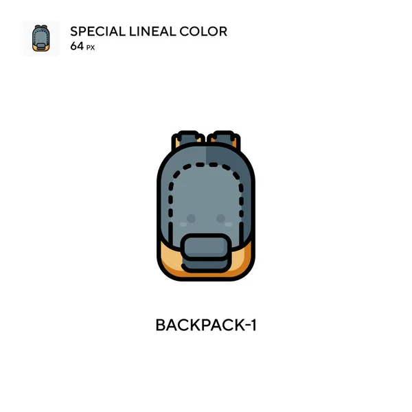 Mochila Icono Vector Simple Pictograma Moderno Color Perfecto Trazo Editable — Vector de stock