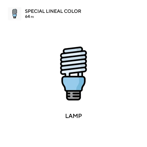 Lámpara Icono Vector Simple Pictograma Moderno Color Perfecto Trazo Editable — Archivo Imágenes Vectoriales