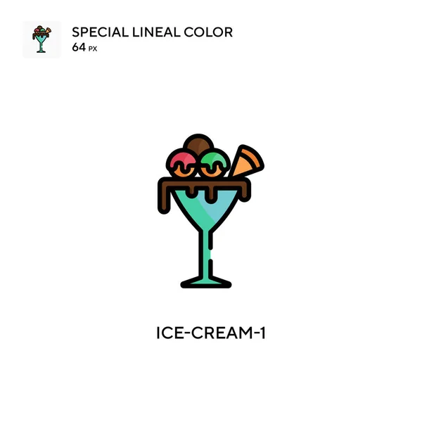 Ice Cream Ícone Vetorial Simples Pictograma Moderno Cor Perfeita Curso — Vetor de Stock
